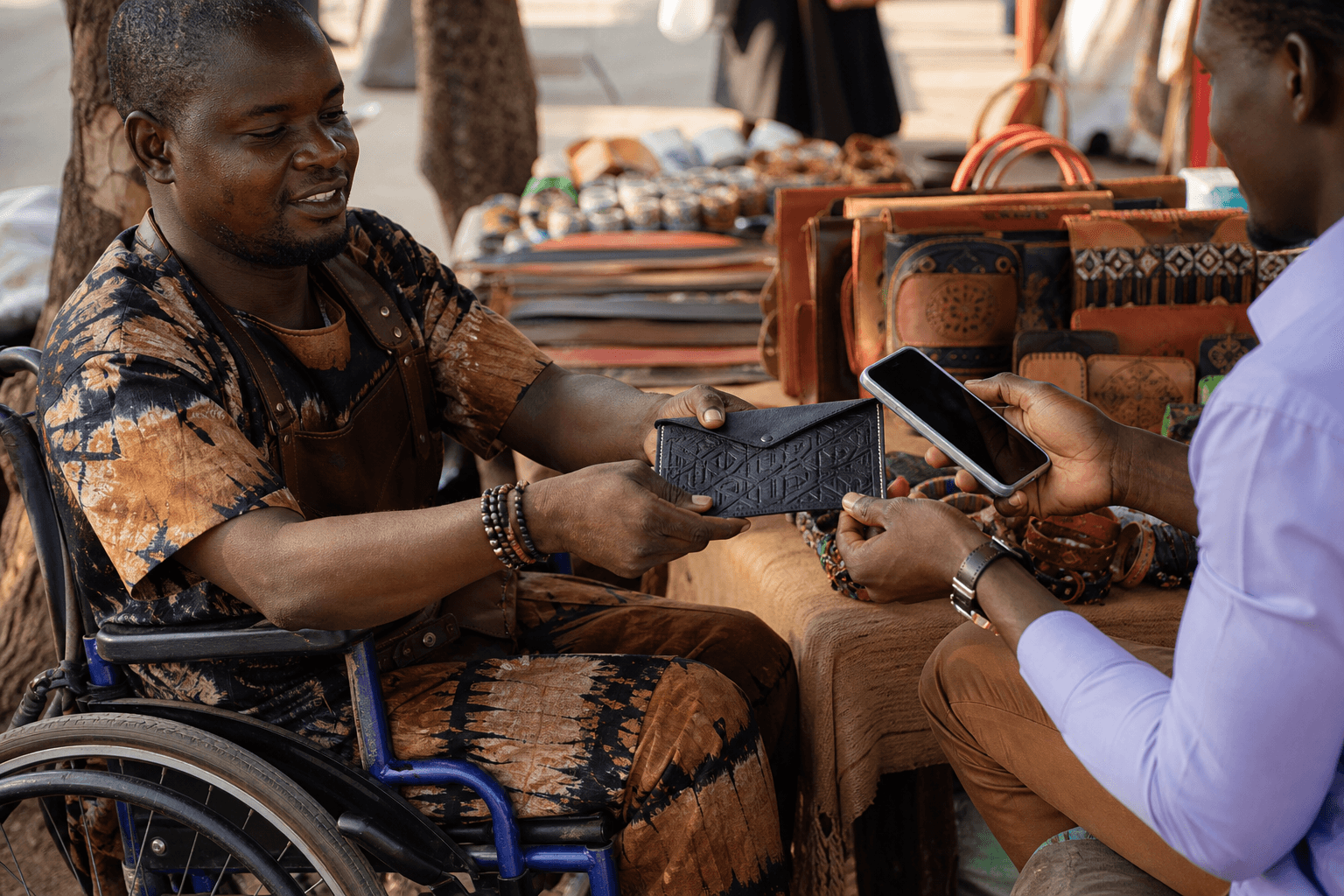 Vente directe et paiement mobile money sur un stand